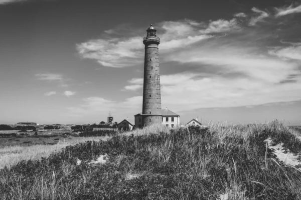 Grayscale Shot Lighthouse Skagen Denmark — Stock Photo, Image