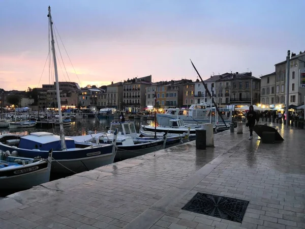 Ηλιοβασίλεμα Στο Λιμάνι Του Χωριού Ciotat Στη Νότια Γαλλία — Φωτογραφία Αρχείου