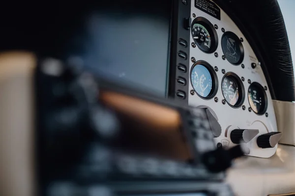 Closeup Shot Flight Deck System Small Aircraft — Stock Photo, Image