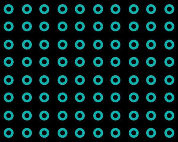 Ένα Μοτίβο Χωρίς Ραφή Τυρκουάζ Κύκλους Μαύρο Φόντο — Φωτογραφία Αρχείου