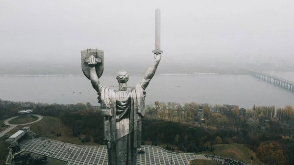 Primer Plano Escultura Monumental Patria Kiev — Foto de Stock