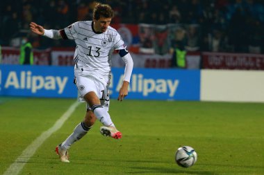FIFA Dünya Kupası grup elemeleri sırasında Ermenistan 'ın Erivan kentinde oynanan Alman takımı Thomas Muller' in bir oyuncusu.