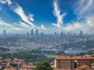 Camilica 'nın bakış açısından İstanbul üzerinde bulutlu bir gökyüzü.