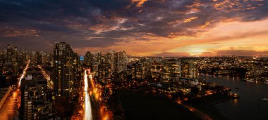 Vancouver 'ın güzel bir manzarası, British Columbia, Kanada