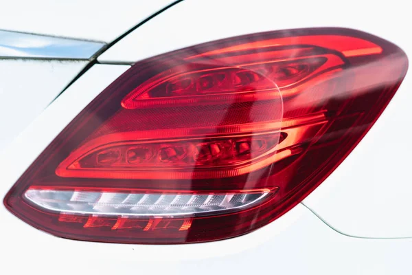 Closeup White Car Taillight — Stock Photo, Image