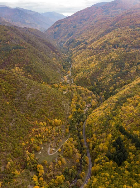 Eine Senkrechte Aufnahme Der Straße Entlang Des Rila Gebirges Bulgarien — Stockfoto