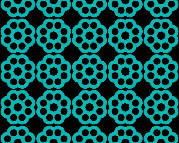 An Illustration of a blue linear circles seamless pattern on a black background