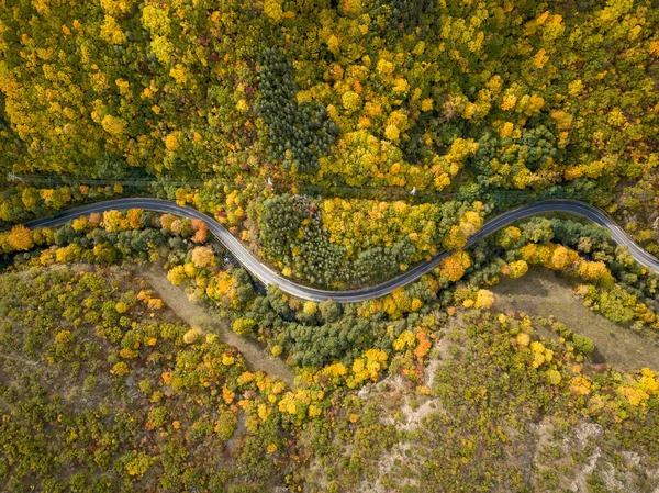 Widok Lotu Ptaka Wzdłuż Pasma Górskiego Rila Bułgarii Jesienią — Zdjęcie stockowe