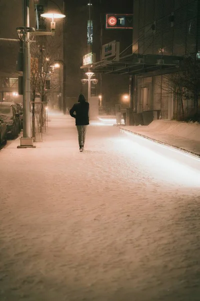 People City Streets Winter Night — Stock Photo, Image