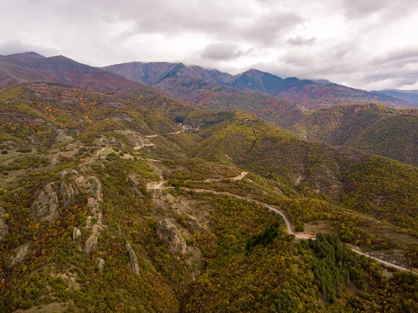 Una Vista Panorámica Carretera Largo Cordillera Rila Bulgaria Durante Otoño — Foto de Stock