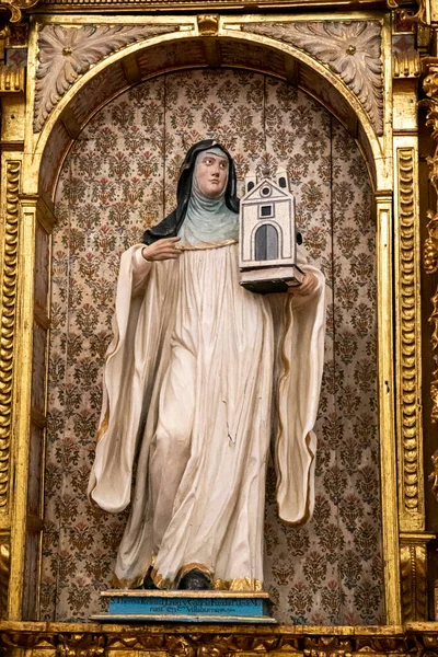 Statue Saint Theresa Portugal Klosteret San Miguel Las Duenas Spania – stockfoto