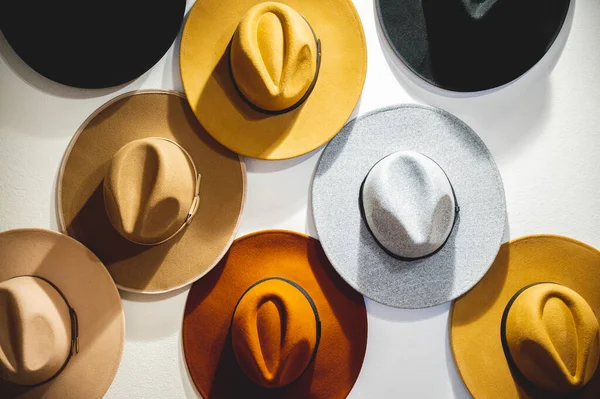 Closeup Shot Hats Hanging Store Display — Stock Photo, Image