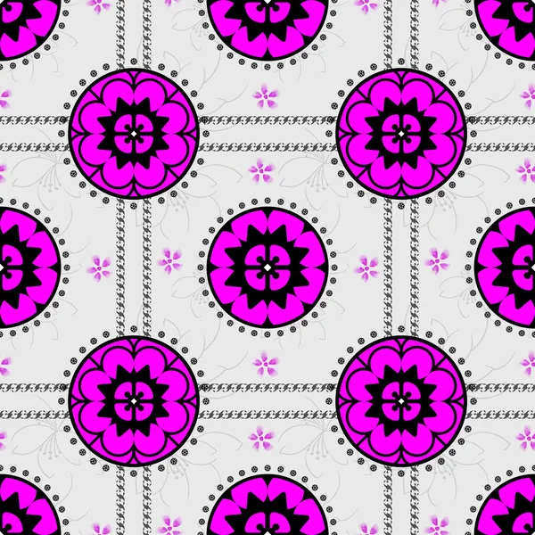 Patrón Floral Púrpura Sin Costuras Fresco Para Fondo Fondo Pantalla —  Fotos de Stock