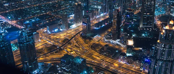 Das Moderne Dubai Vom Burj Khalifa Den Vae Bei Nacht — Stockfoto