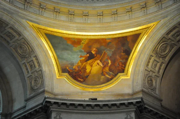 Een Lage Hoek Van Het Plafond Van Het Pantheon Parijs — Stockfoto