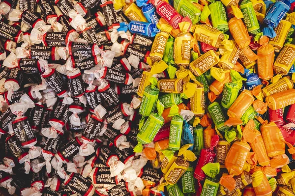 Overhead Shot Variety Candies Candy Store — Stock Photo, Image