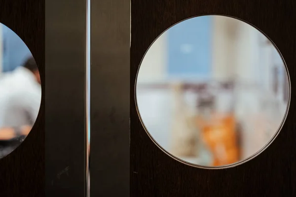 Blurred Shot Circular Windows Kitchen Door — Stock Photo, Image