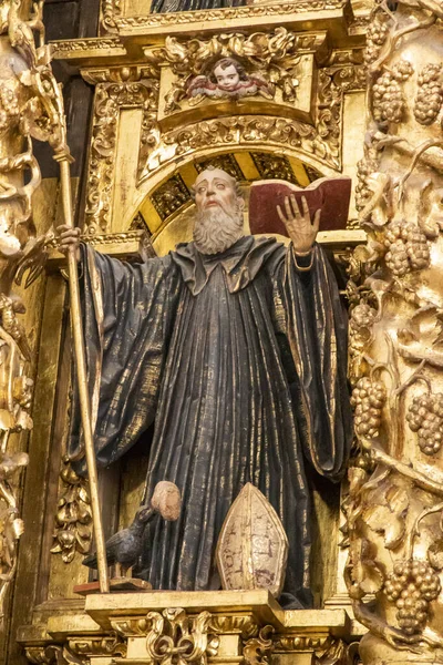 Alhainen Kulma Laukaus Patsas Pyhimyksen Sisällä Kirkon Luostarin San Miguel — kuvapankkivalokuva