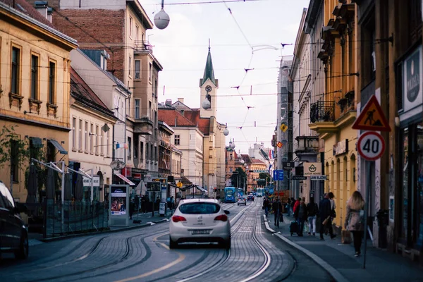 Uma Bela Foto Dia Ensolarado Centro Zagreb Croácia — Fotografia de Stock