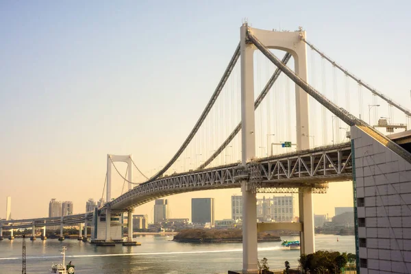 Die Regenbogenbrücke Der Bucht Von Tokio Während Des Tages — Stockfoto