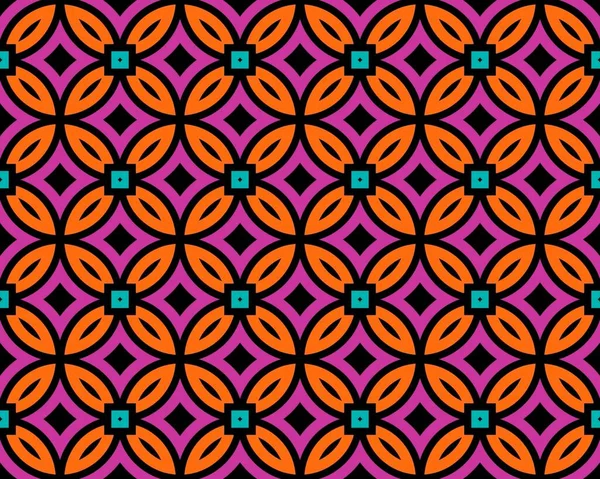 Een Naadloos Tegelpatroon Met Kleurrijke Ornamenten — Stockfoto