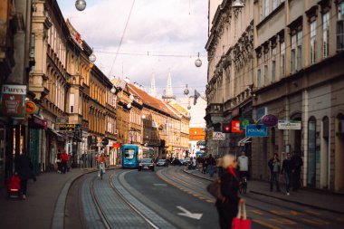 Hırvatistan 'ın Zagreb kentinde güneşli bir günün güzel bir çekimi