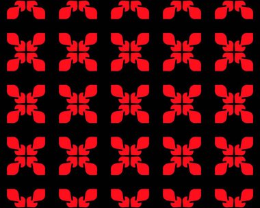 Soyut desenleri olan kırmızı, pürüzsüz bir çizim.