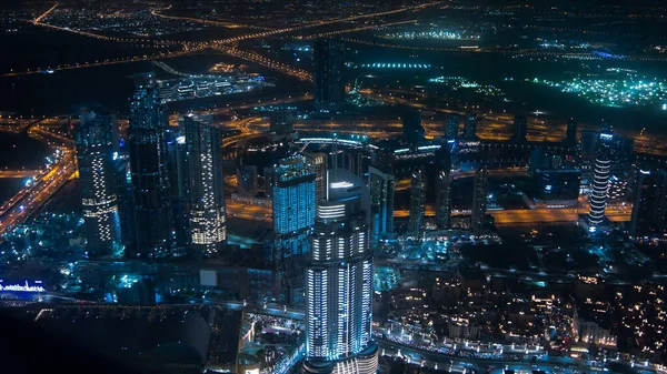 Edifícios Modernos Dubai Burj Khalifa Nos Emirados Árabes Unidos Noite — Fotografia de Stock