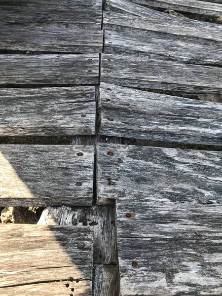 Eine Vertikale Nahaufnahme Einer Alten Holzpalette — Stockfoto