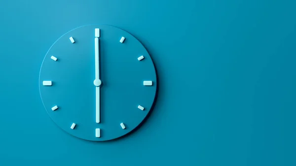 Eine Halb Uhrzeit Clock Mit Silbernen Zeigern Auf Blauem Hintergrund — Stockfoto
