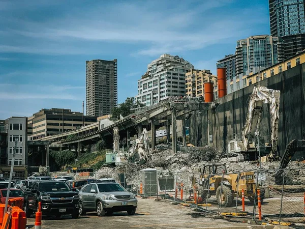 Sitio Construcción Ciudad Seattle Estado Washington —  Fotos de Stock