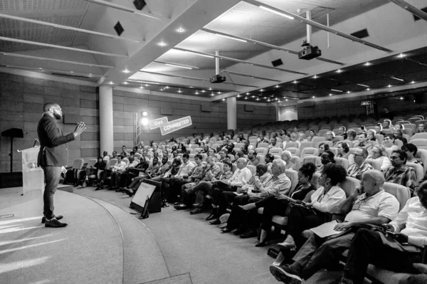 Een Close Van Deelnemers Aan Een Accountantsconferentie — Stockfoto