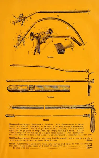 Κίτρινη Σελίδα Από Ιατρικό Κατάλογο Του 19Ου Αιώνα — Φωτογραφία Αρχείου