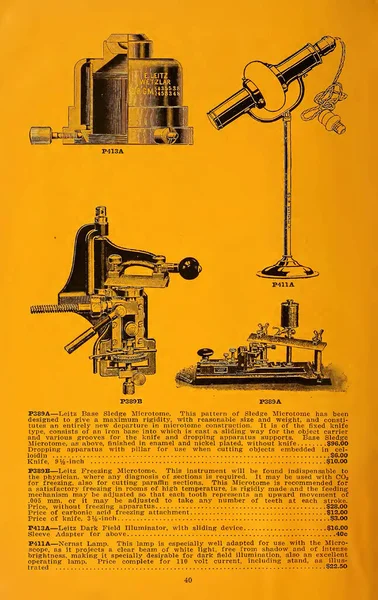 19世紀医学カタログの黄色のページ — ストック写真