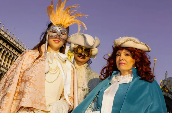 Group People Costumes Carneval — Stock Photo, Image