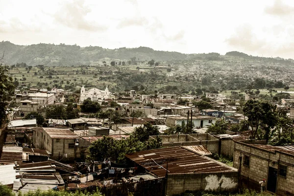 Bellissimo Paesaggio Della Città Del Guatemala Preso Dal Fianco Della — Foto Stock