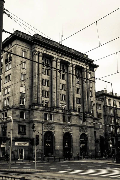 Vertical Grayscale Shot Building Once Used Administration Purposes People Republic — Stock Photo, Image
