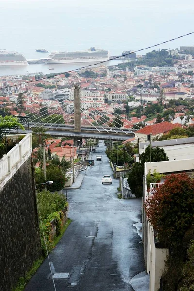 Funchal Panorama Street Bridge Isla Madeira Portugal — Foto de Stock