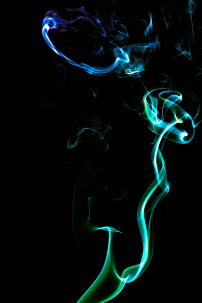 Humo Multicolor Sobre Fondo Negro — Foto de Stock