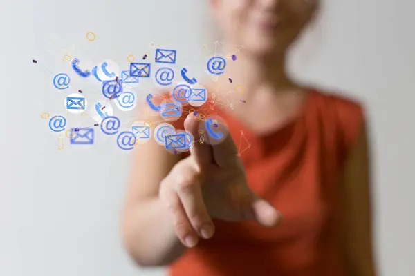Rendering Flying Email Icon Web Flying — Stock Photo, Image