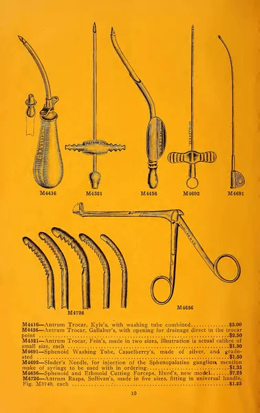 Egy Századi Sebészeti Eszköz Egy Katalógusból — Stock Fotó