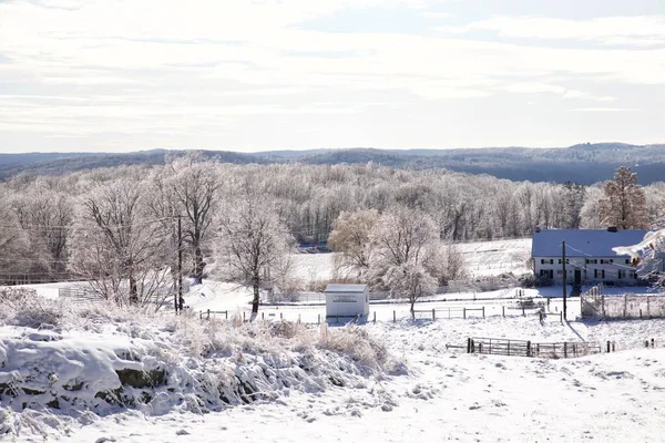 Winter Landscape Hilltop Hanover Farm Yorktown Heights — Stock Photo, Image