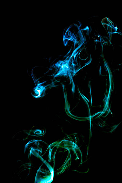 A closeup shot of smoke on black background