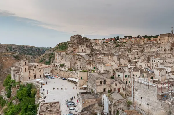 Krásný Výhled Slavné Starobylé Město Matera Itálii — Stock fotografie