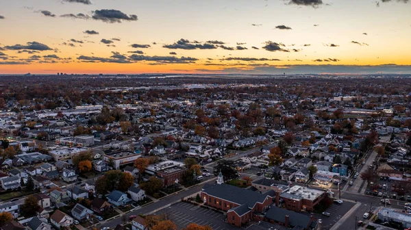Gün Batımında New York Taki Long Island Bir Hava Manzarası — Stok fotoğraf