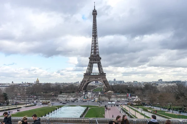 Вид Чарівну Ейфелеву Вежу Разом Панорамою Парижа Франції — стокове фото