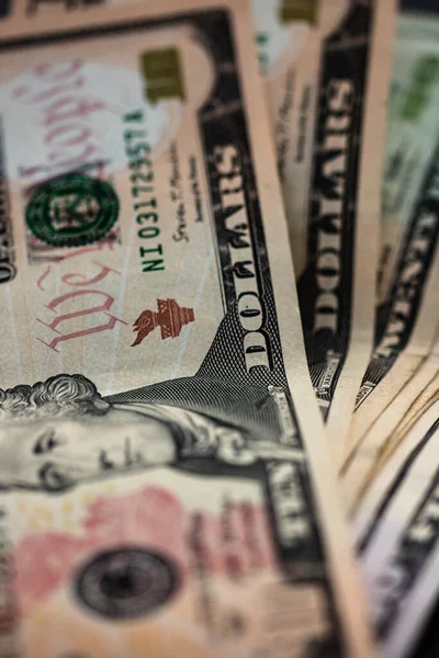 Makroaufnahme Eines Details Der Dollar Banknote Weltwährungskonzept Inflation Und Wirtschaftskonzept — Stockfoto