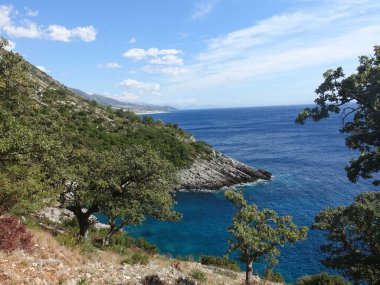 Bir dağ ve okyanusun havadan görünüşü