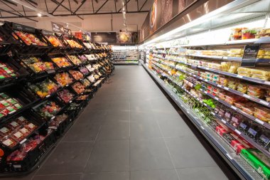 Woolworths 'un İçişleri marketine yakın çekim.