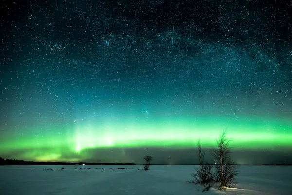 Kuzey Işıklarının Güzel Bir Görüntüsü — Stok fotoğraf